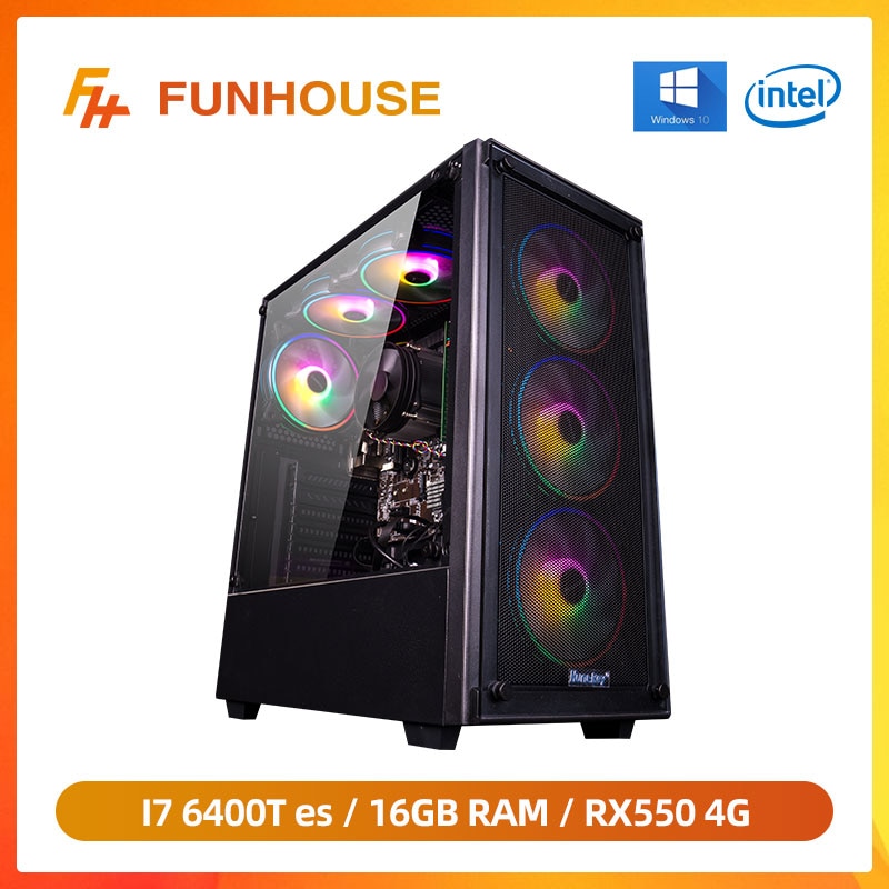 Funhouse-ӿ ũž  I7 6400T es 2.2-2.6GHz QHQG ES Ͼ , 16G RAM 240G SSD RX550 4G ӿ ׷ ī